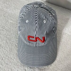 Canadian National Railway Striped Embroidered Logo Ball Cap Hat